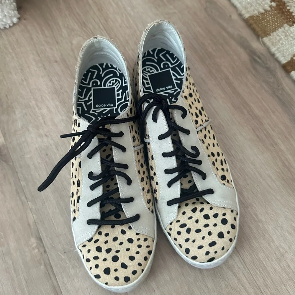 Dolce Vita Zalen Leopard Print Sneakers with Black Laces
